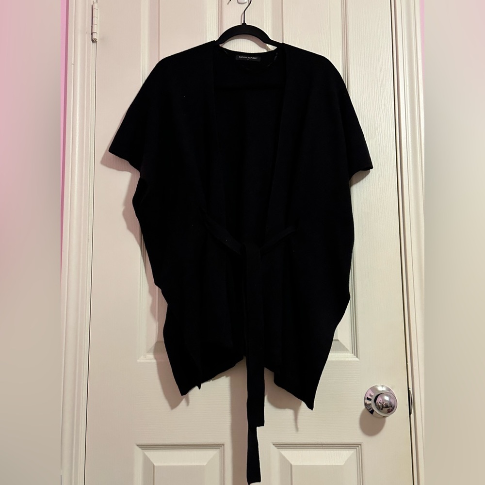 Black Wrap/Open front poncho